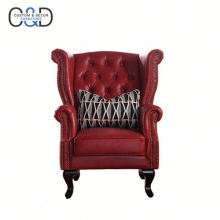 high back top grain leather retro leather chesterfield sofa chair
